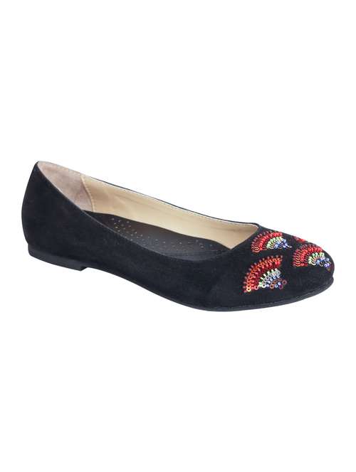 black suede ballerina - 17439530 - Standard Image - 0