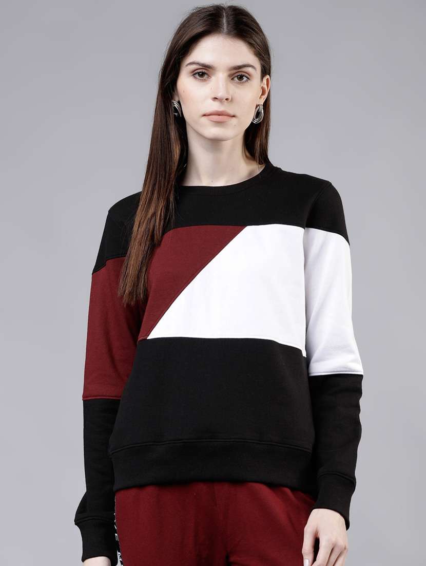 women's color block sweatshirt