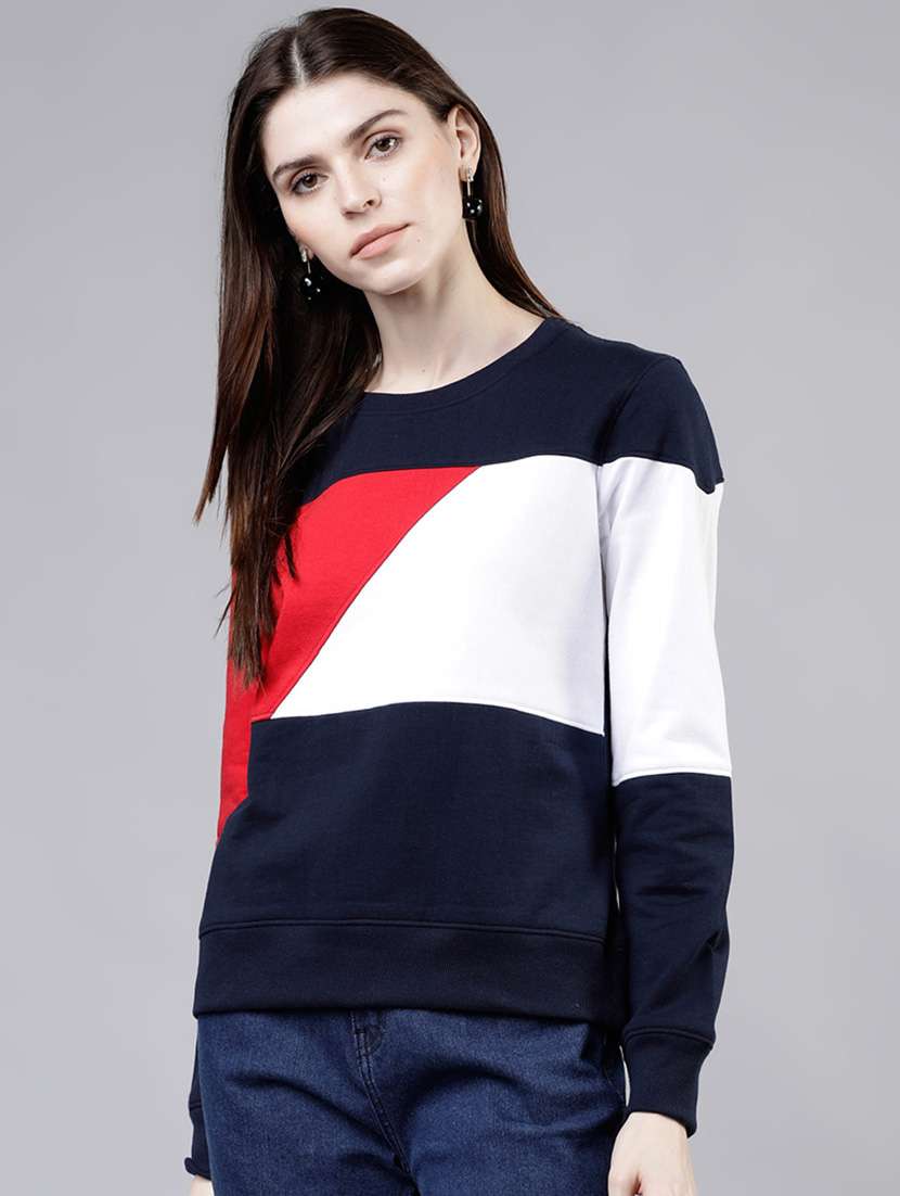 women's color block sweatshirt