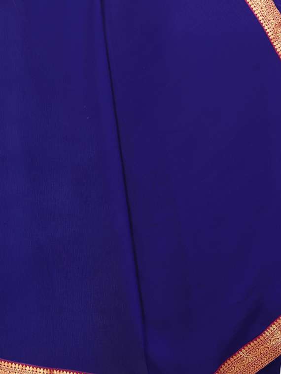 navy bordered saree - 17443840 - Standard Image - 4