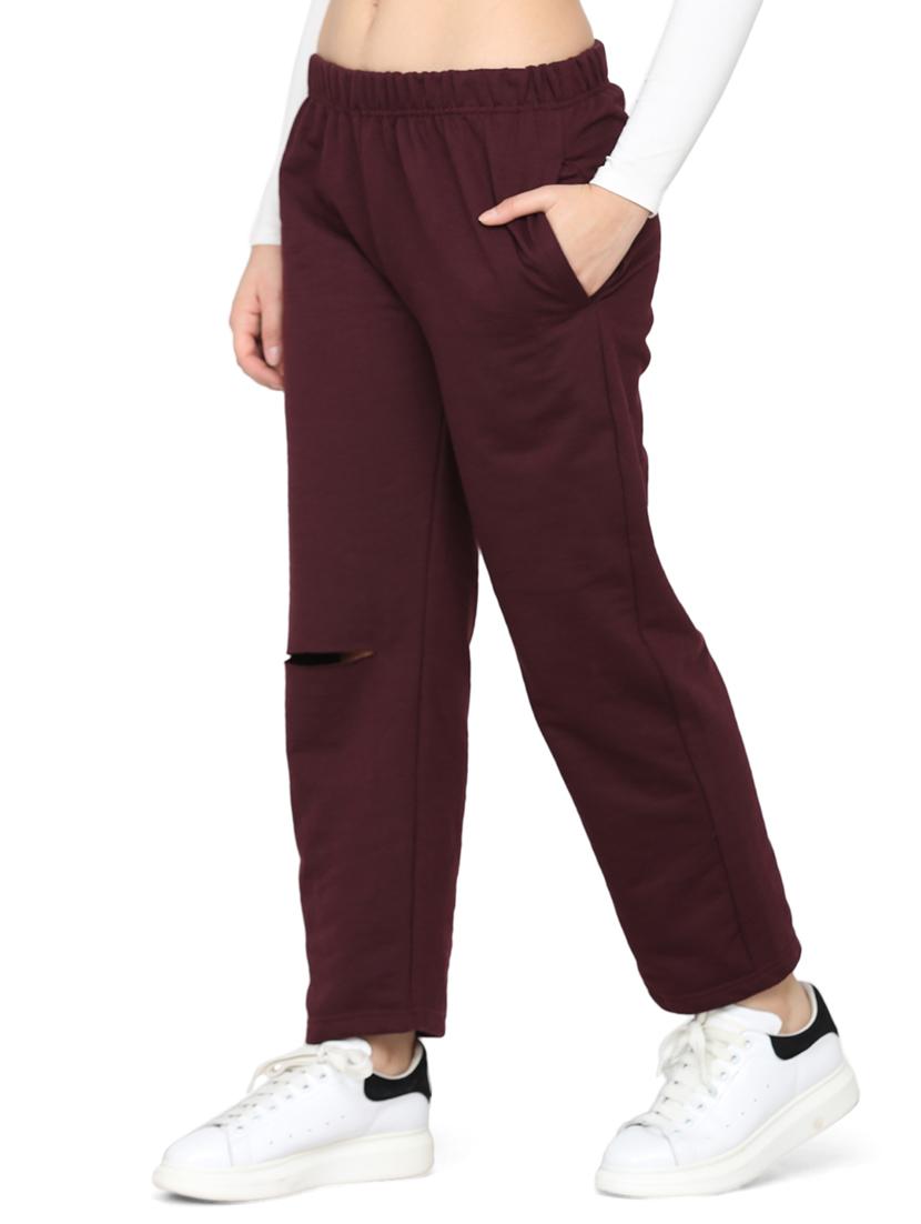 knee slit fleece jogger - 17443857 - Standard Image - 1