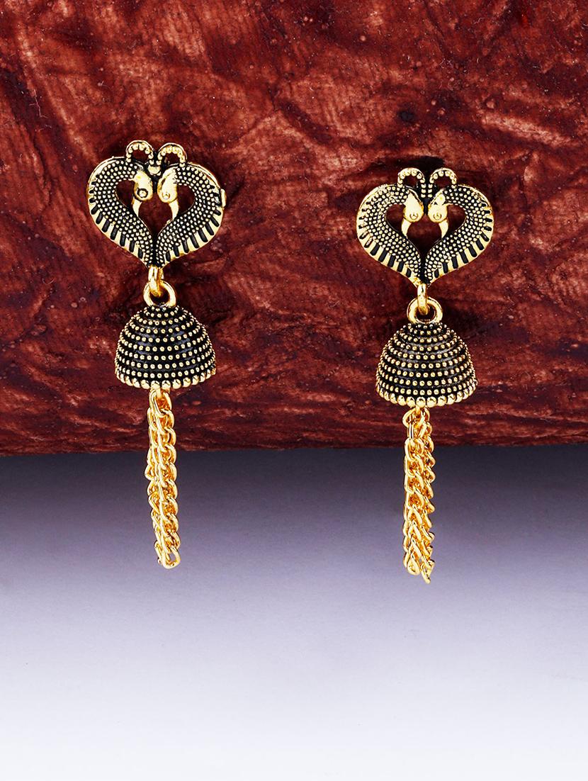 gold metal drop earring - 17449821 -  Zoom Image - 0
