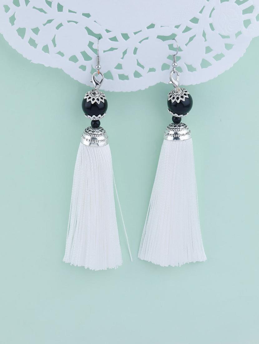 white metal drop earring - 17449831 - Zoom Image - 0