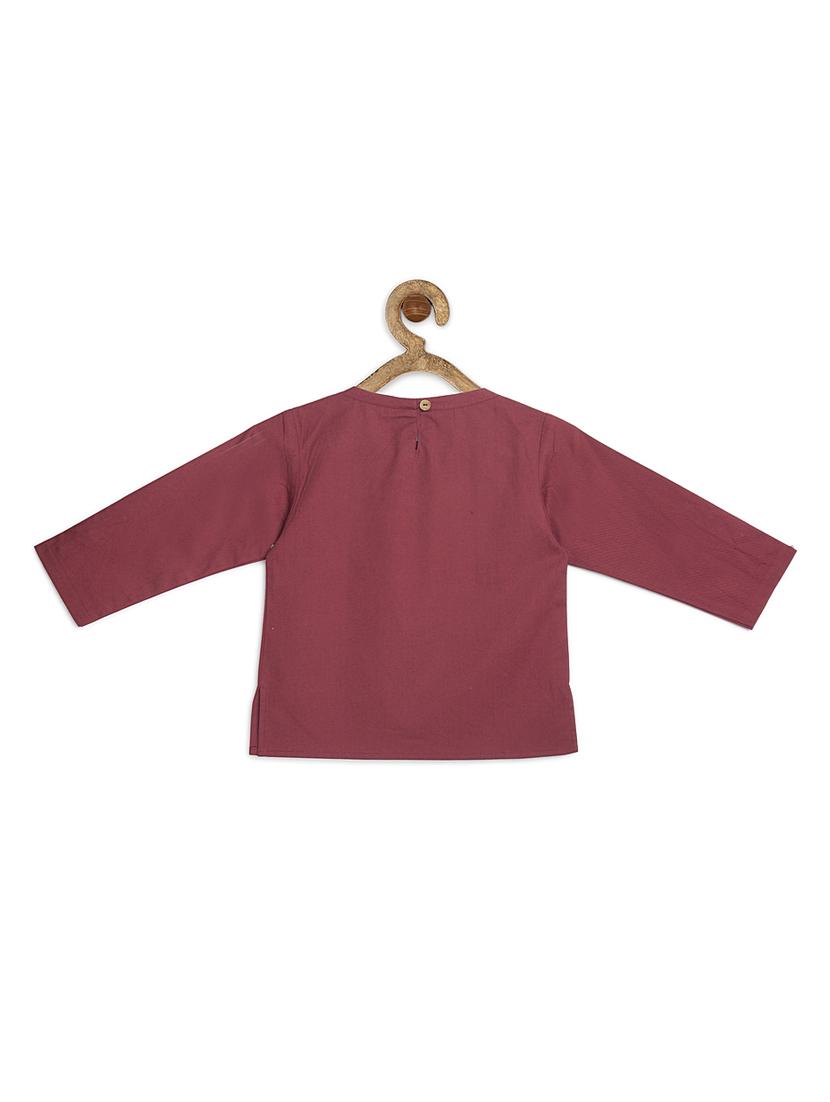 red cotton poplin kurta - 17450148 - Standard Image - 1