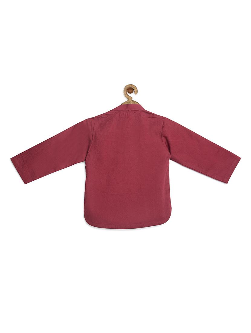 red cotton poplin kurta - 17450150 - Standard Image - 1