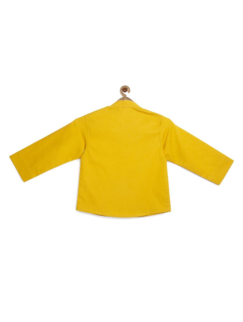 yellow cotton poplin kurta - 17450167 - Standard Image - 1
