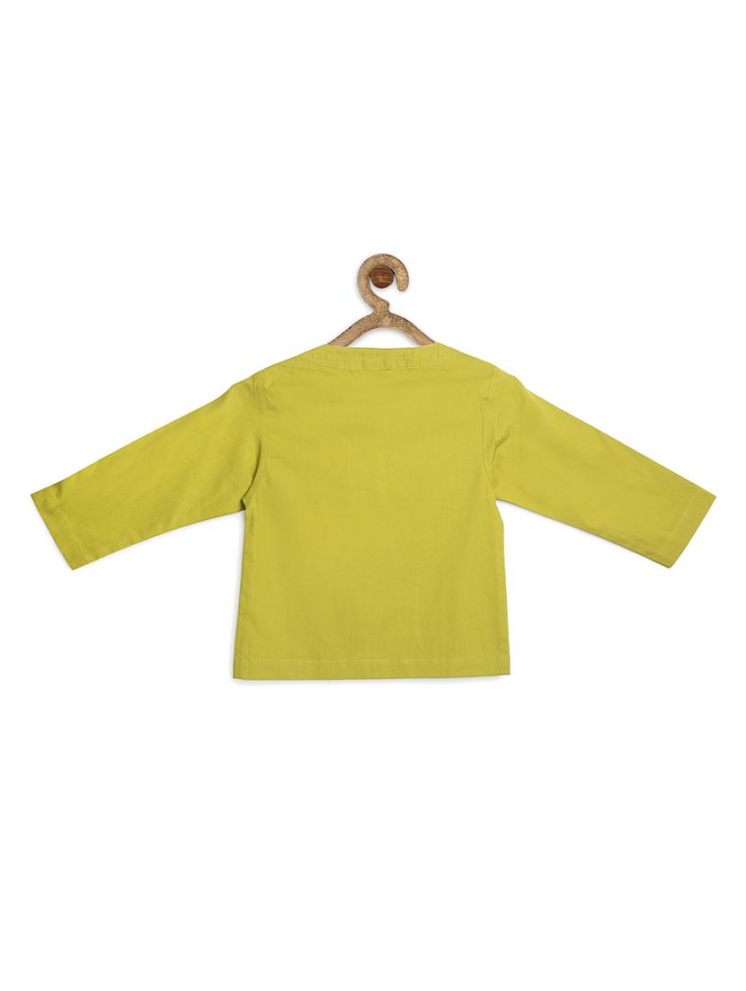 green cotton poplin kurta  - 17450169 -  Standard Image - 1