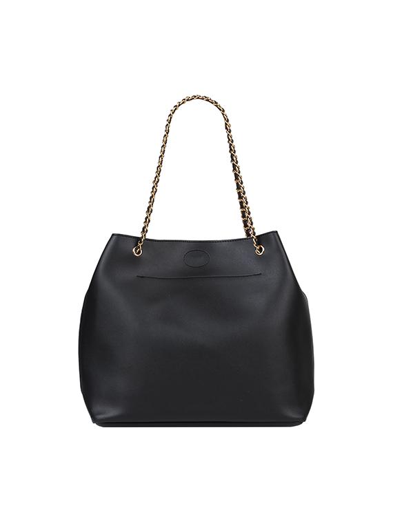 black leatherette (pu) handbag - 17451075 - Standard Image - 1