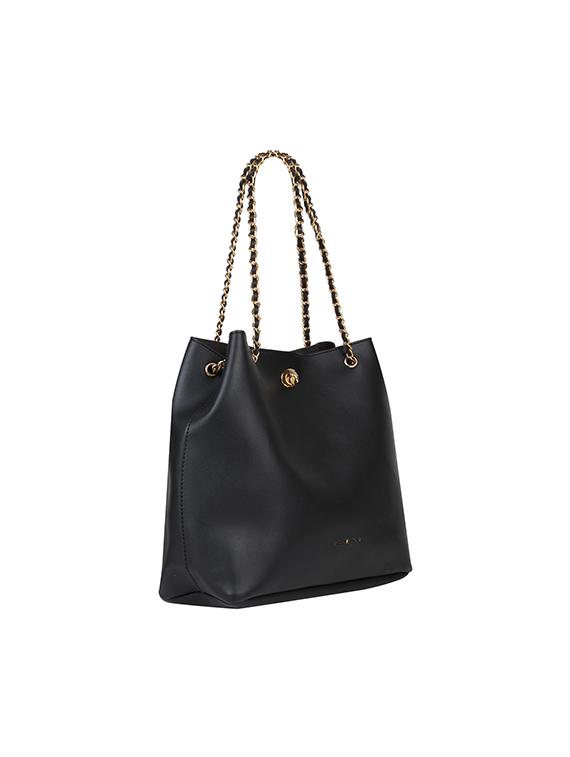black leatherette (pu) handbag - 17451075 - Standard Image - 4