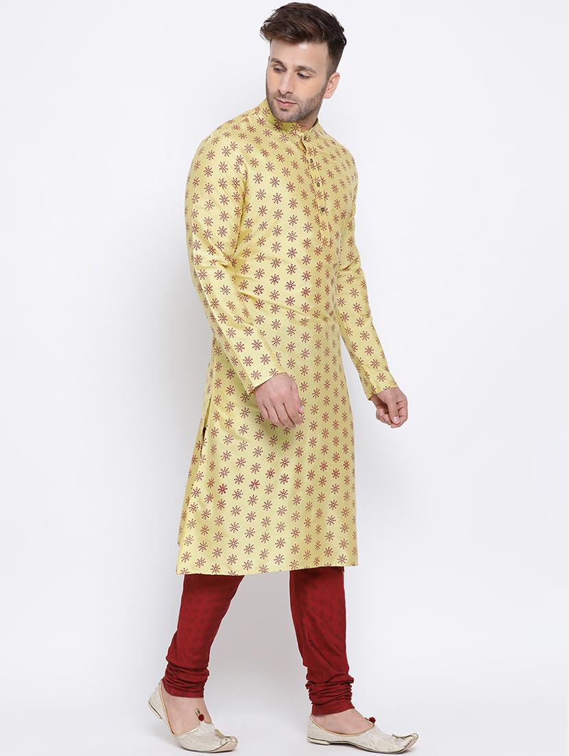 yellow printed long kurta - 17451175 -  Standard Image - 1