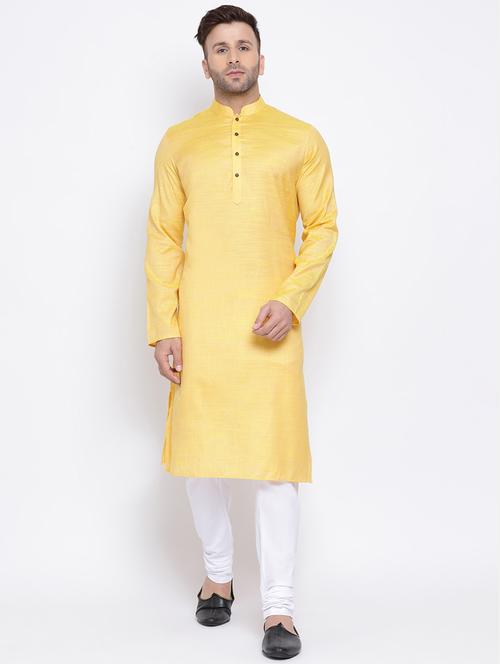 yellow solid long kurtas kurta - 17451195 - Standard Image - 0