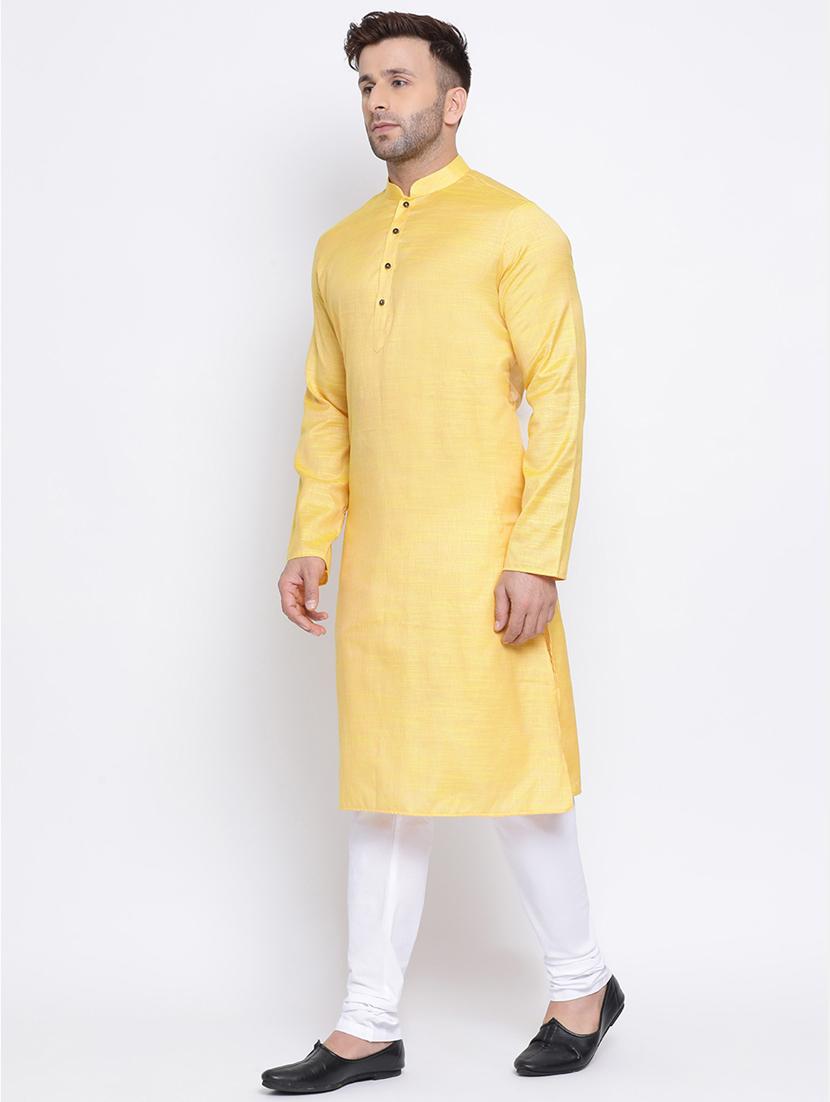 yellow solid long kurtas kurta - 17451195 - Standard Image - 1