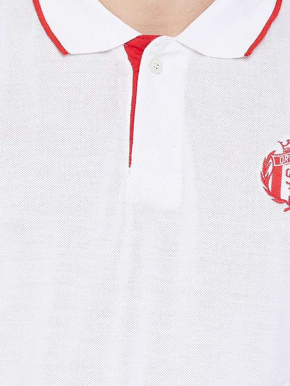 white printed polo t-shirt - 17453396 -  Standard Image - 4