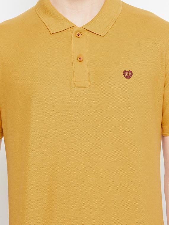 mustard solid polo t-shirt - 17453400 - Standard Image - 4
