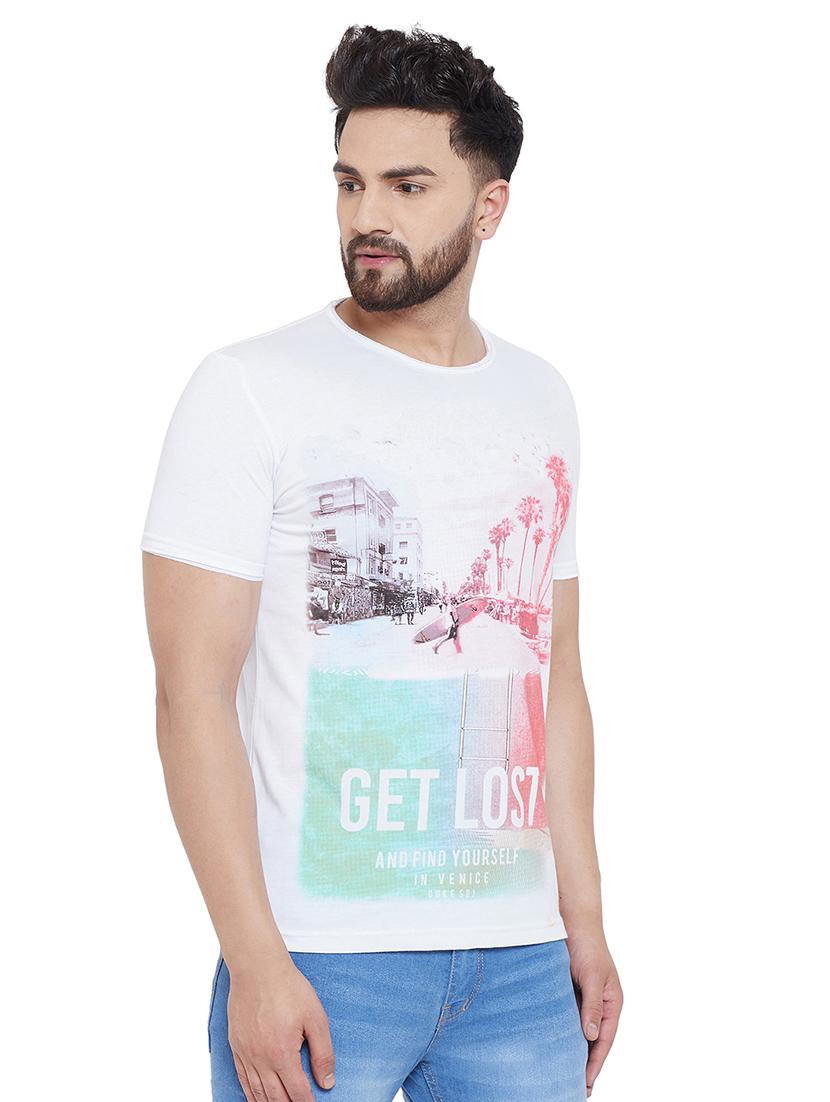 white printed t-shirt - 17453404 - Standard Image - 1