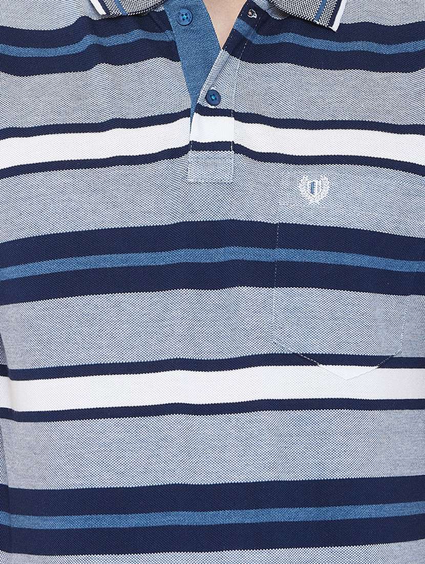 navy blue striped polo t-shirt - 17453418 -  Standard Image - 4