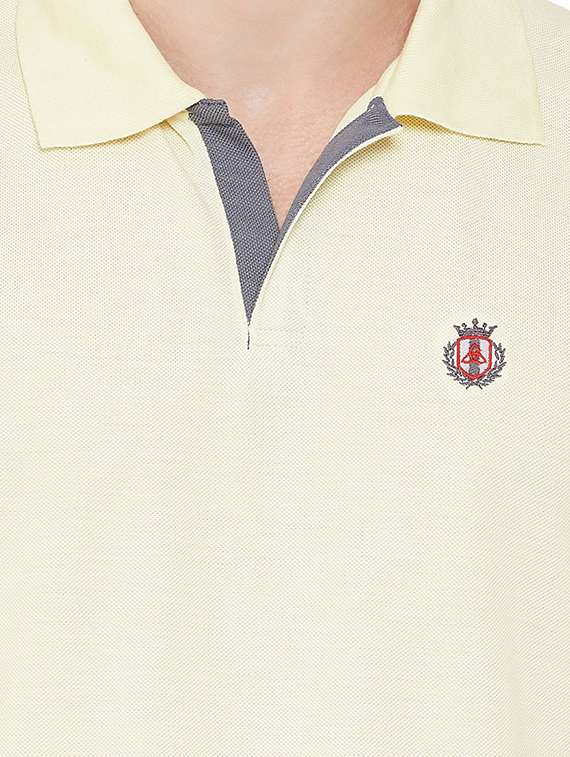 yellow solid collared t-shirt - 17453422 -  Standard Image - 4