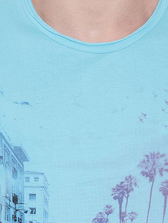 light blue printed t-shirt - 17453423 - Standard Image - 4