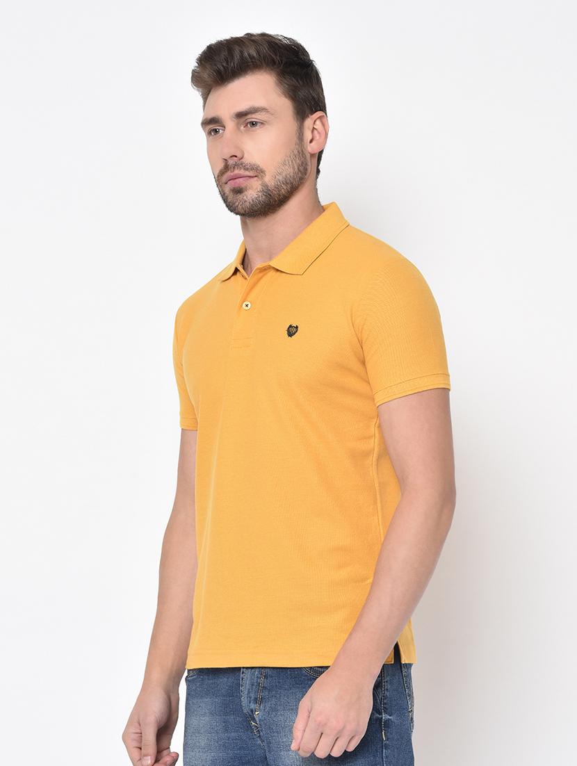 yellow solid polo t-shirt - 17453426 - Standard Image - 1