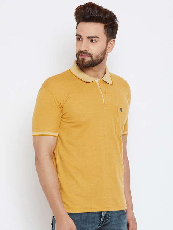 yellow solid polo t-shirt - 17453431 - Standard Image - 1