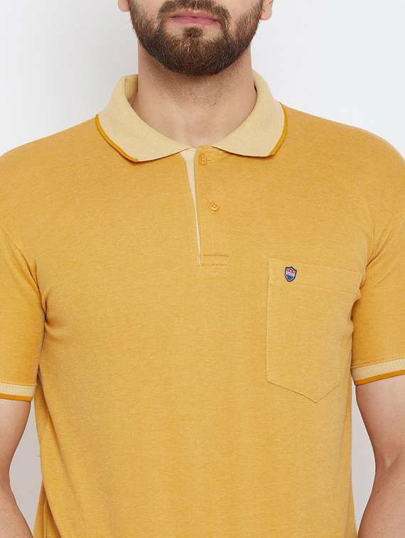 yellow solid polo t-shirt - 17453431 - Standard Image - 4