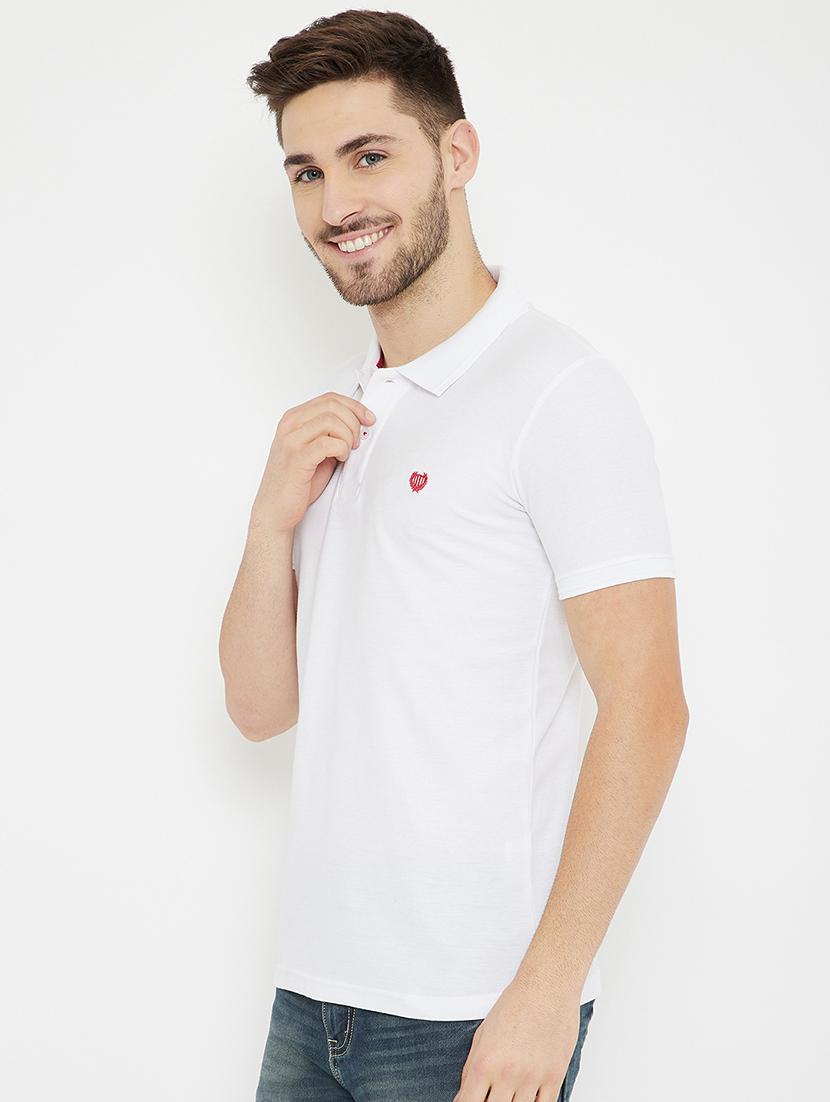 off white solid polo t-shirt - 17453456 - Standard Image - 1