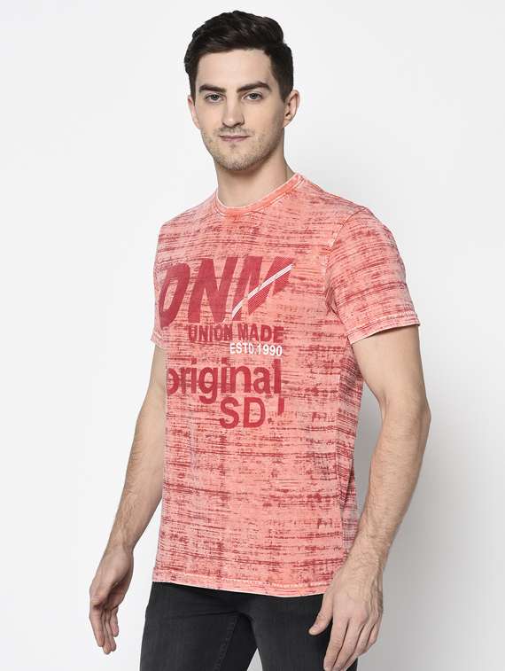 peach printed t-shirt - 17453503 -  Standard Image - 1