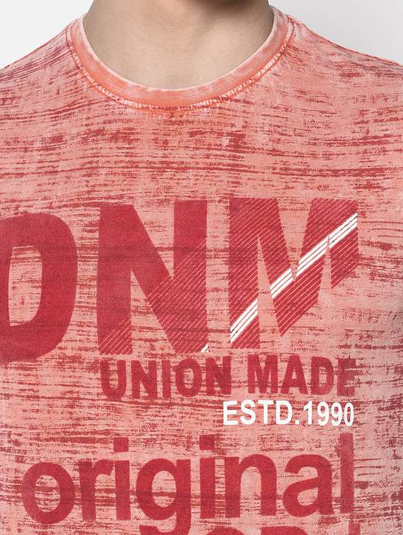 peach printed t-shirt - 17453503 -  Standard Image - 4