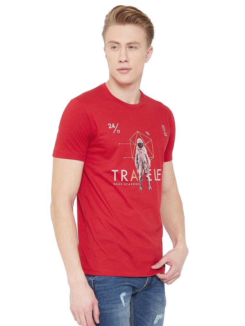 red printed t-shirt - 17453553 - Standard Image - 1