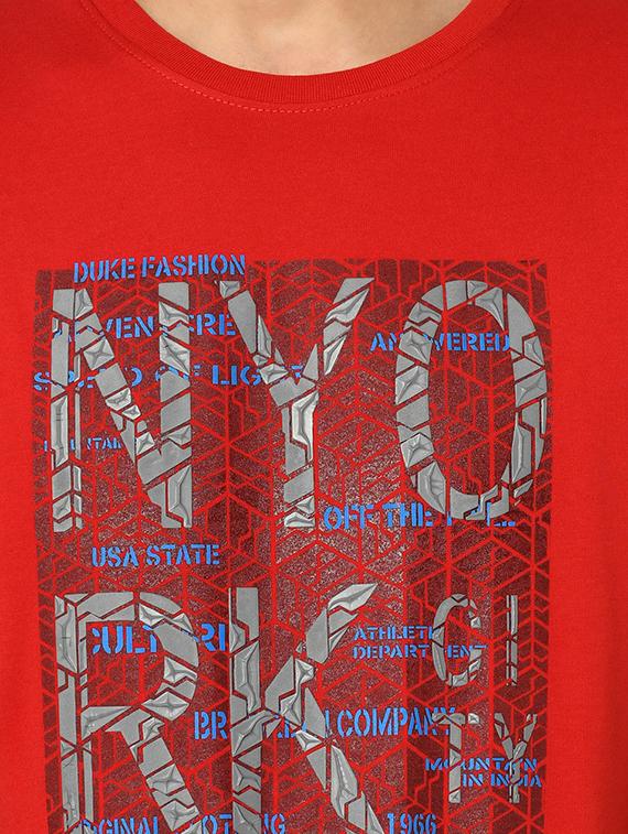 red chest print t-shirt - 17453577 - Standard Image - 4