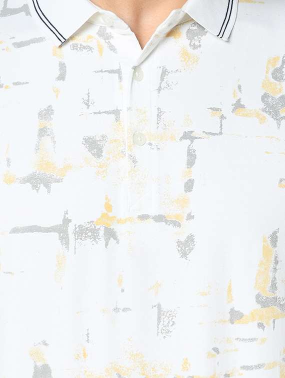 white printed collared t-shirt - 17453579 - Standard Image - 4