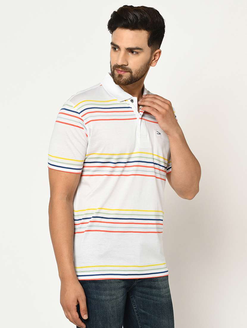 white striped polo t-shirt - 17453584 -  Standard Image - 1