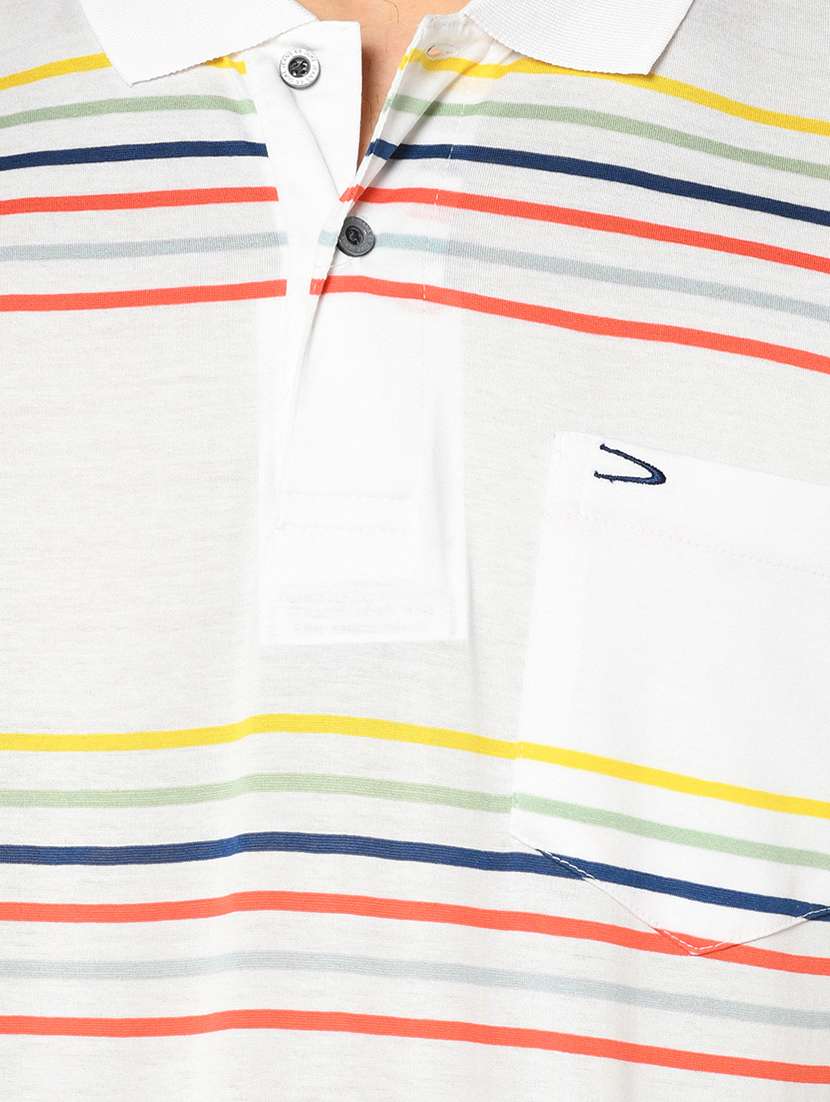white striped polo t-shirt - 17453584 - Standard Image - 4