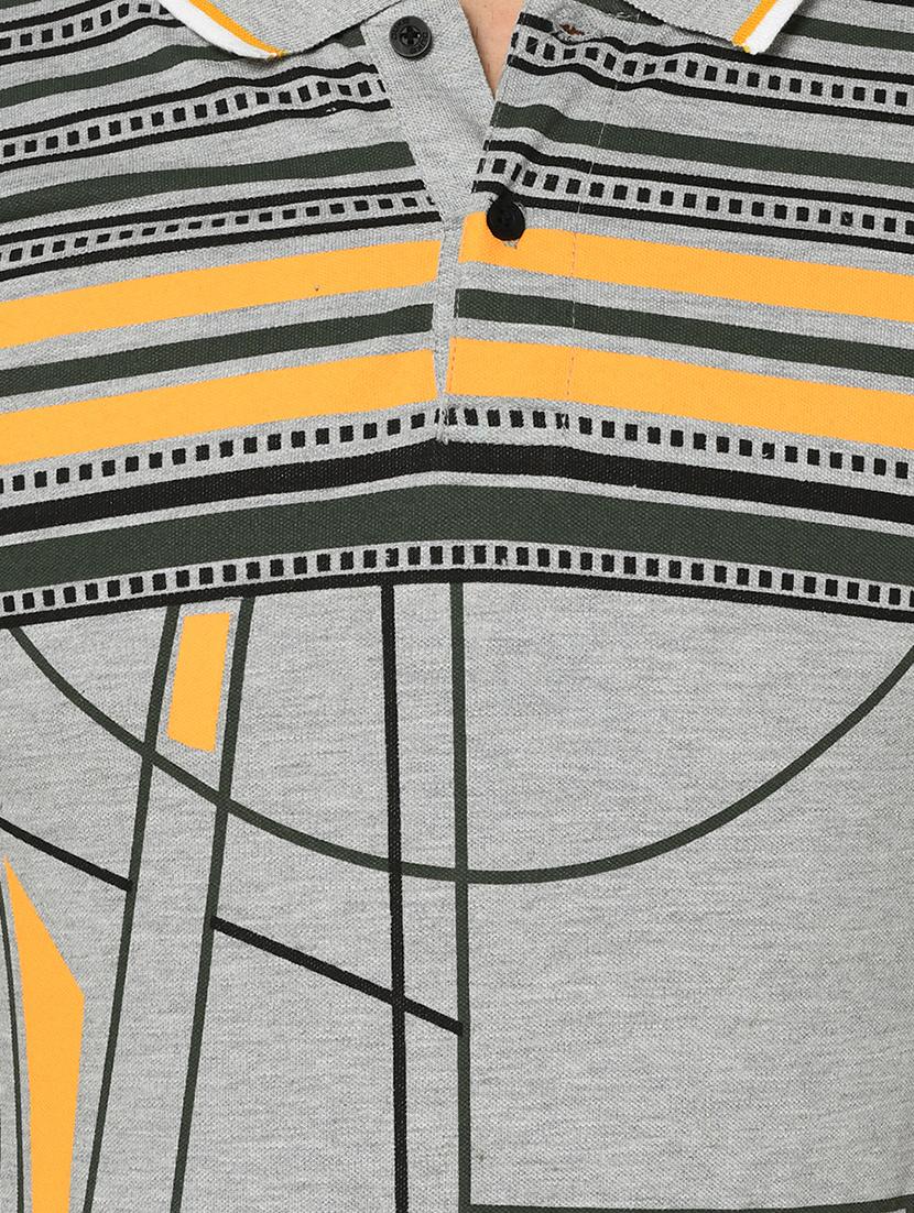 grey printed collared t-shirt - 17453589 - Standard Image - 4