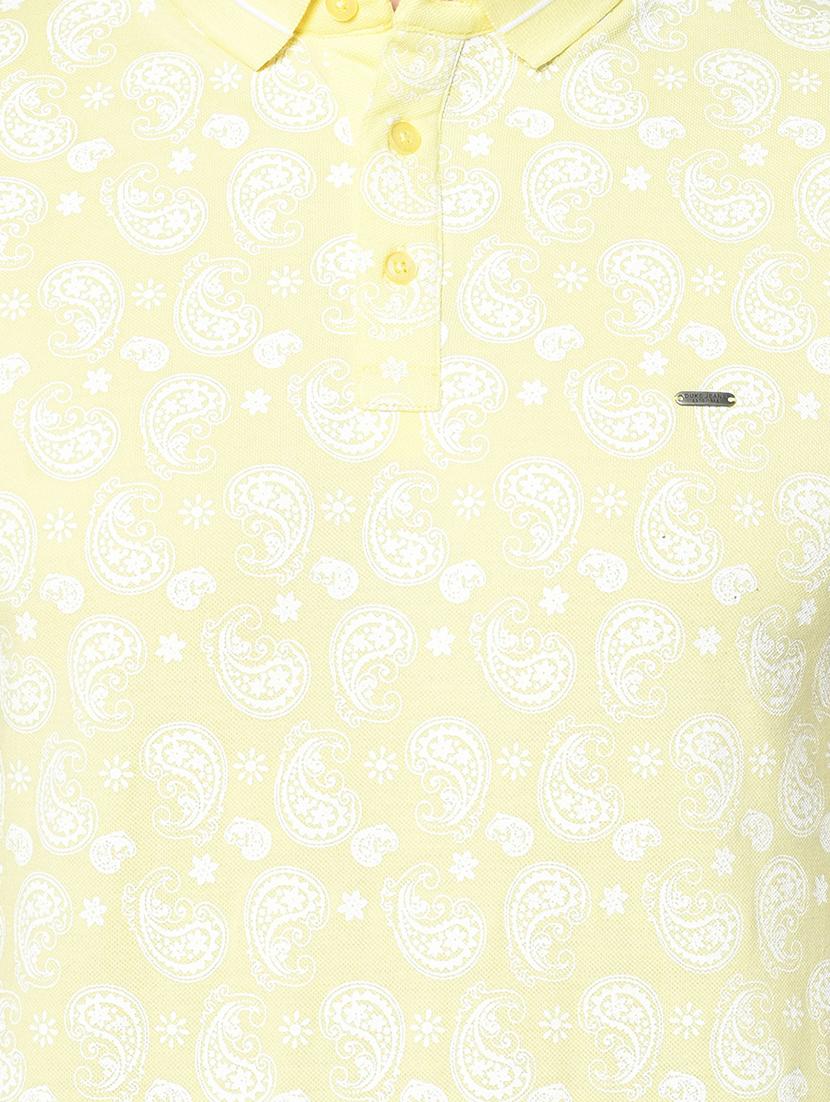 yellow printed collared t-shirt - 17453591 - Standard Image - 4