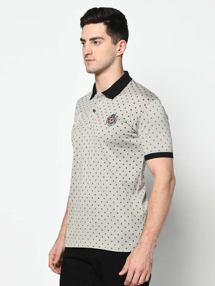 grey printed polo t-shirt - 17453600 - Standard Image - 1