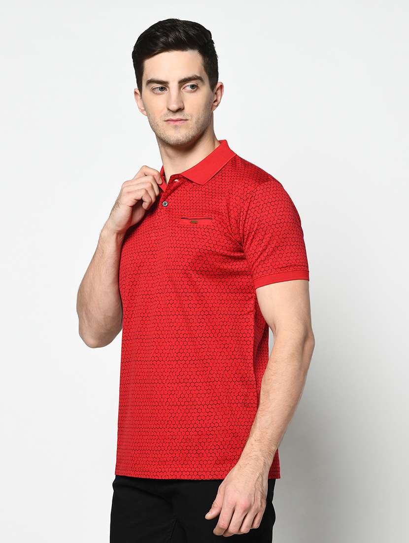 red printed polo t-shirt - 17453616 -  Standard Image - 1