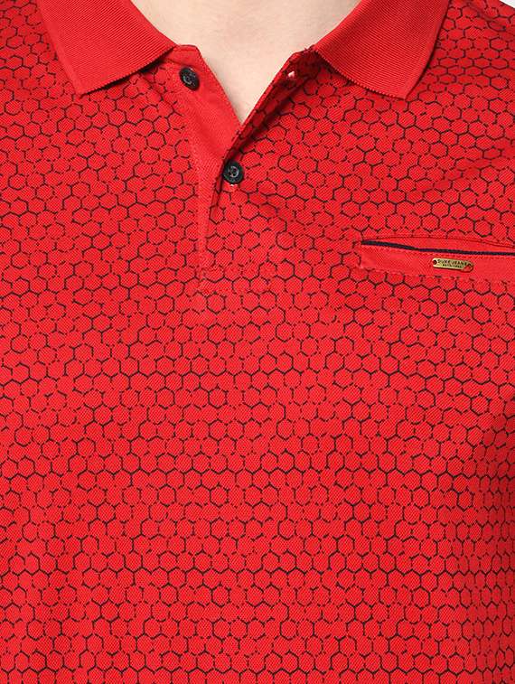 red printed polo t-shirt - 17453616 -  Standard Image - 4