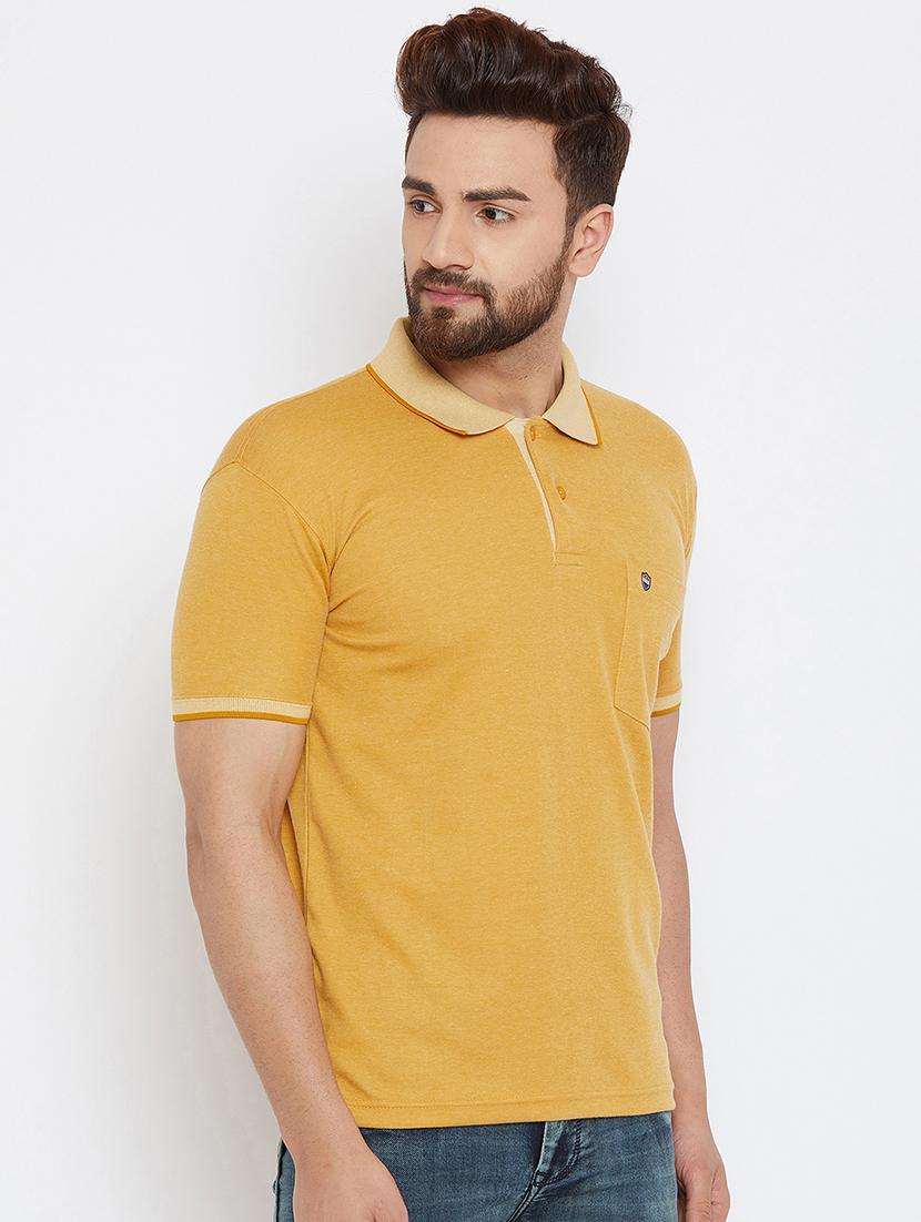 yellow solid polo t-shirt - 17453689 - Standard Image - 1