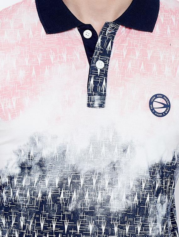navy blue printed polo t-shirt - 17453708 - Standard Image - 4