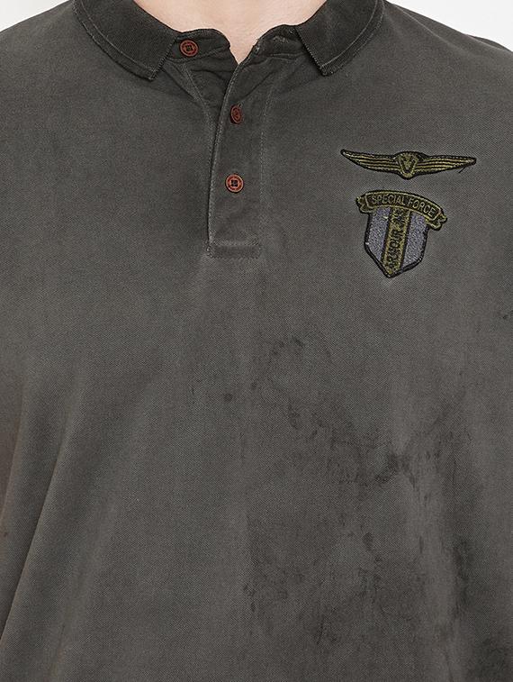 grey faded collared t-shirt - 17453733 - Standard Image - 4
