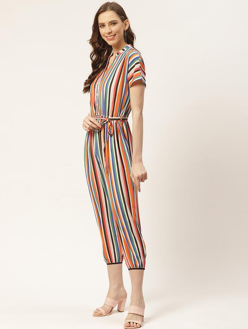 tie front striped jumpsuit  - 17454277 -  Standard Image - 1