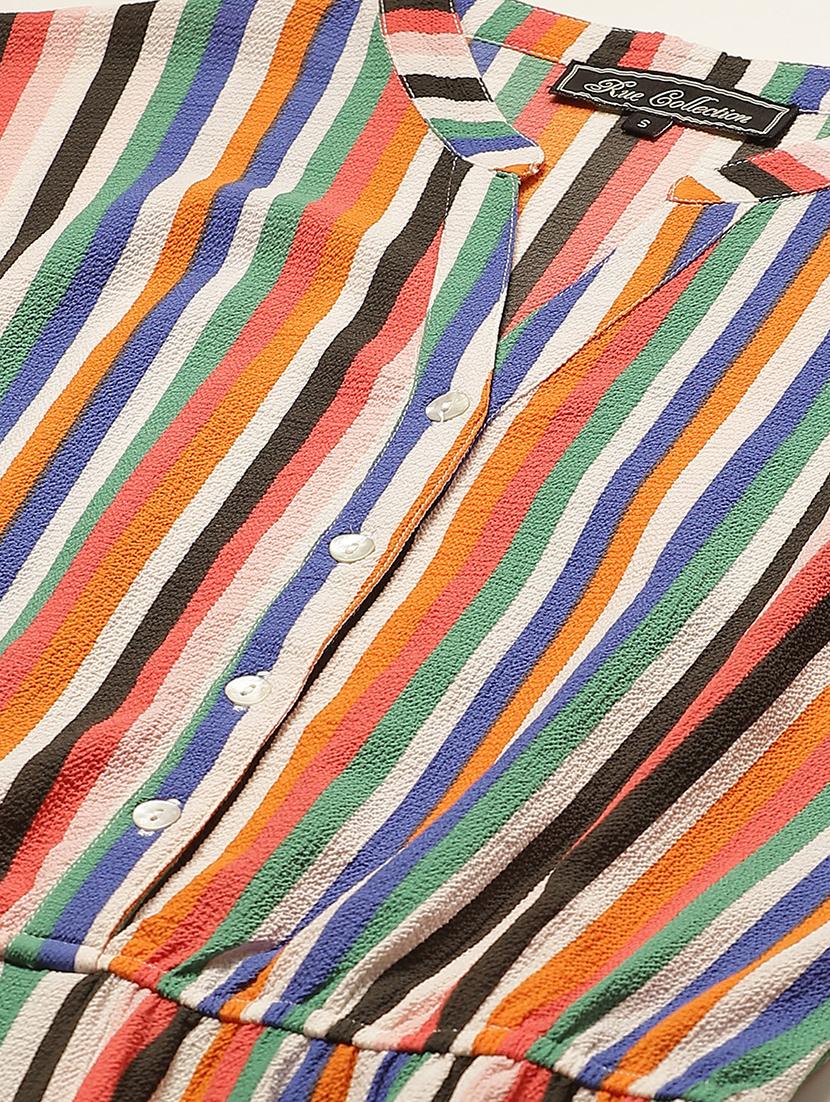tie front striped jumpsuit - 17454277 - Standard Image - 4