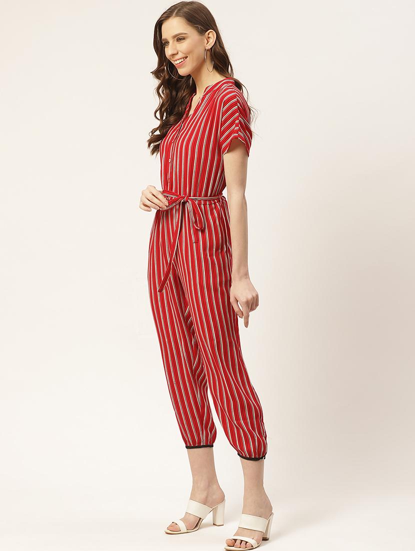 tie front striped jumpsuit  - 17454278 -  Standard Image - 1
