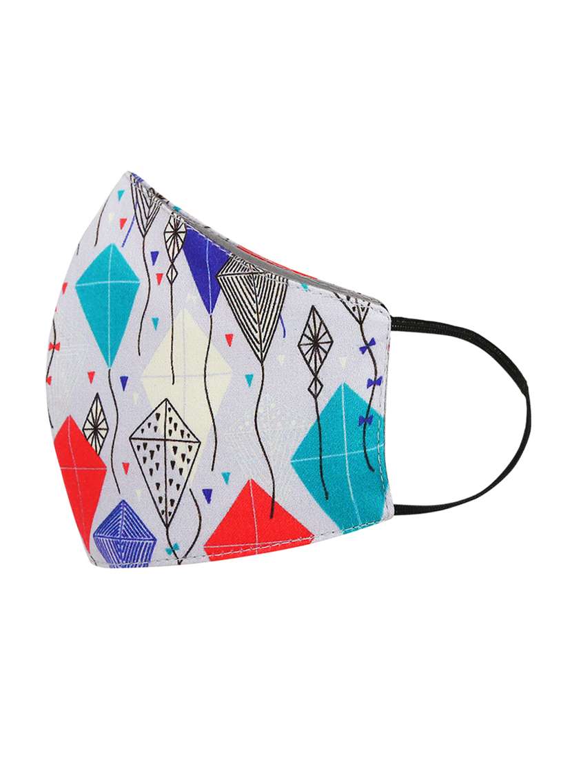 multi colored cotton printed mask - 17454749 -  Standard Image - 4