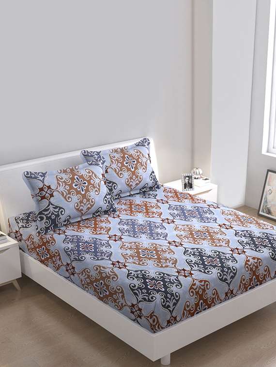 polycotton double bedsheet with 2 pillow covers