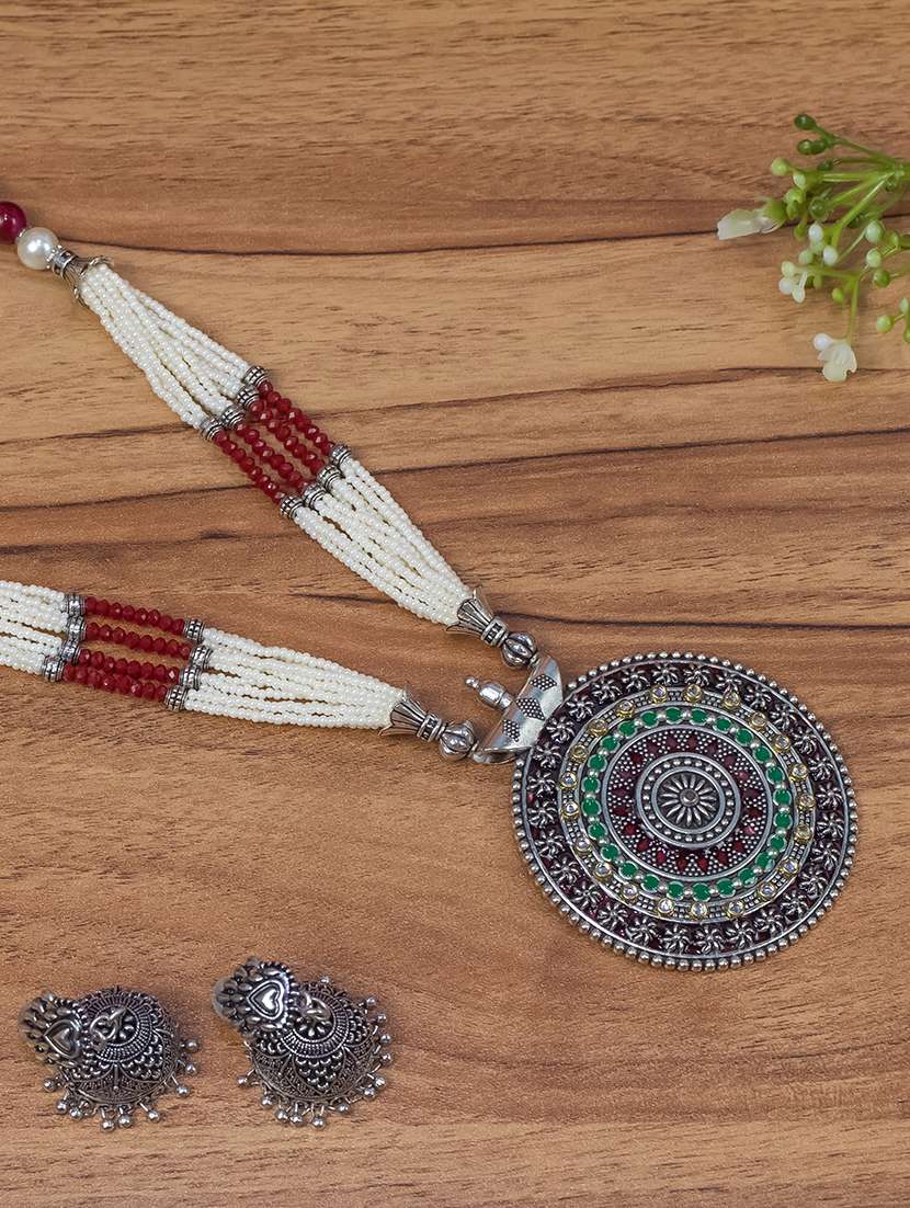 oxidised silver jewelly set 