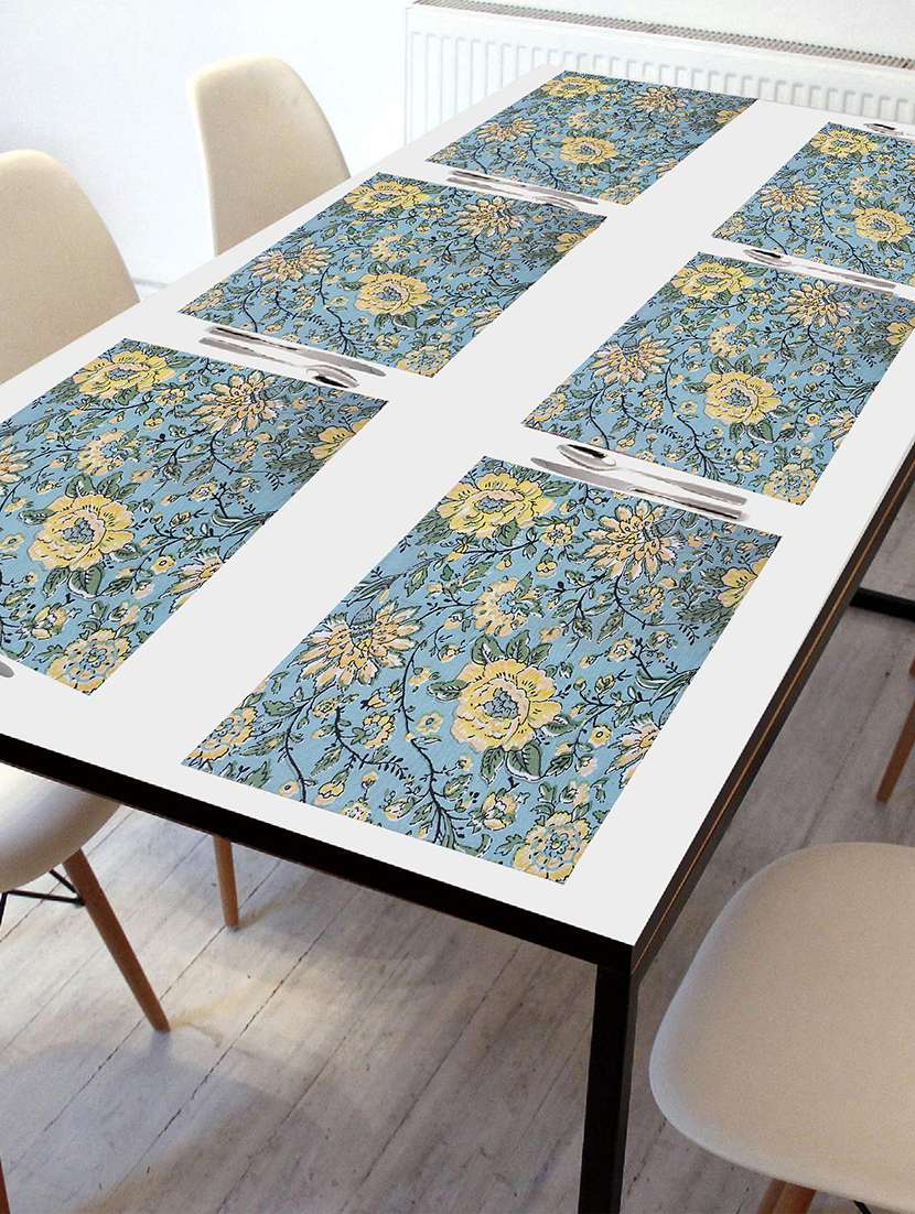 cotton dining table place mats (set of 6)