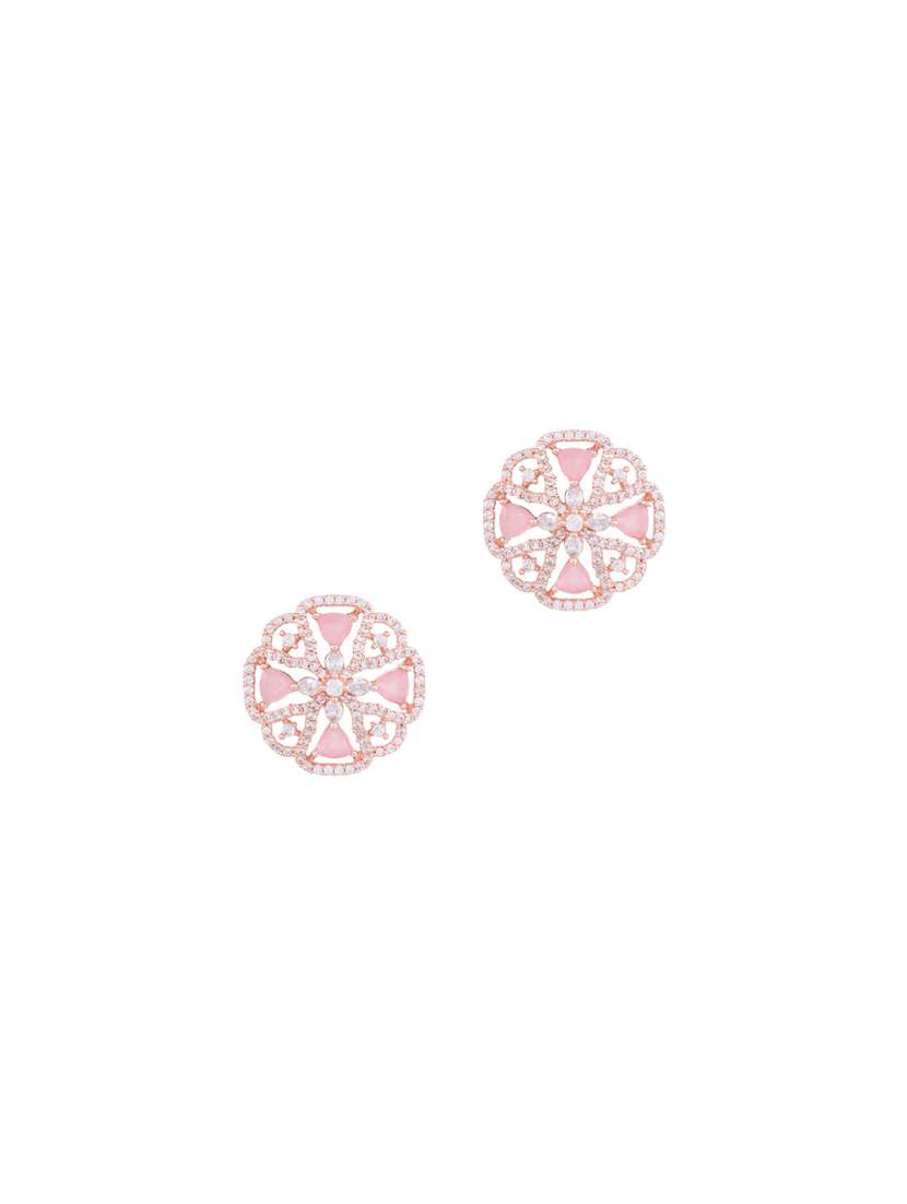 pink brass studs earring