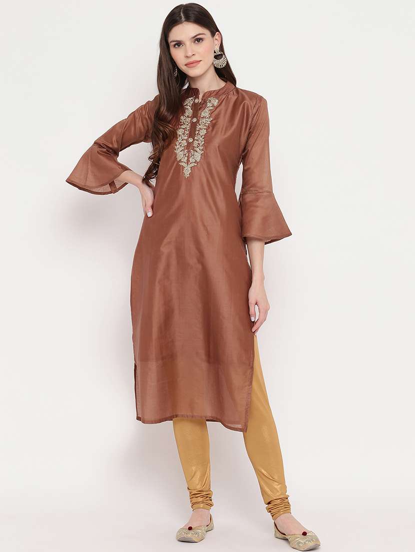 embroidered straight kurta